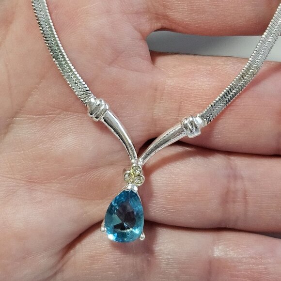 Avon Jewelry - *Sale* Avon silver tone pear shaped birthstone necklace